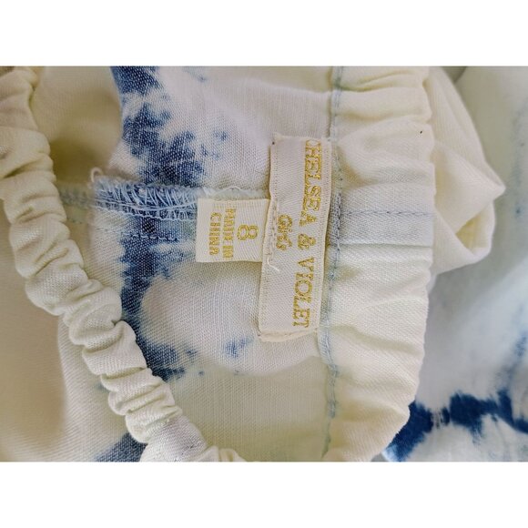 Tie-Dye White & Blue Sleeveless Top And Elastic Waist Shorts Set Girls Size 8 - Picture 9 of 10